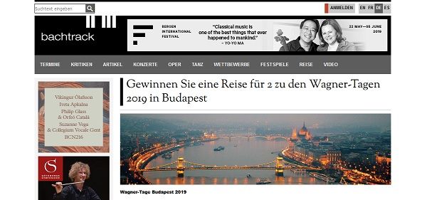 Budapest Reise Gewinnspiel Bachtrack Wagner Tage 2019