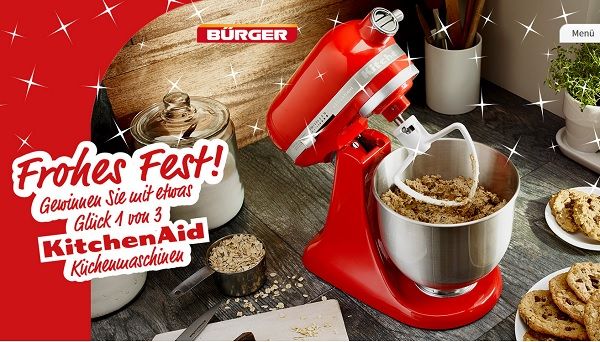 Bürger Gewinnspiel 3 KitchenAid Küchenmaschinen