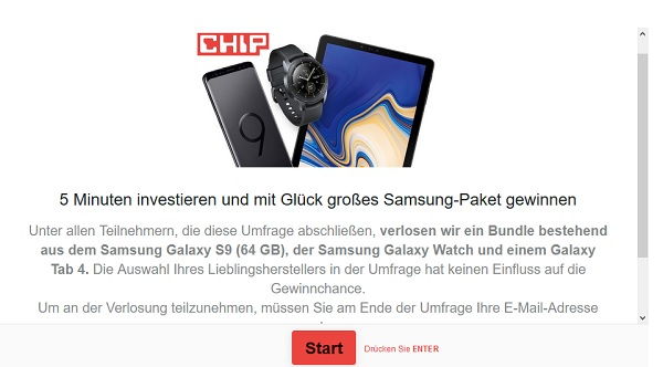 Chip.de Gewinnspiel Samsung S9 und Watch gewinnen