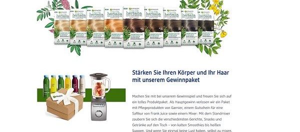 DM Drogerie Garnier Gewinnspiel Mixer und Pflegeprodukte