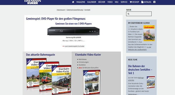 Eisenbahn Kurier Gewinnspiel 3 DVD Player