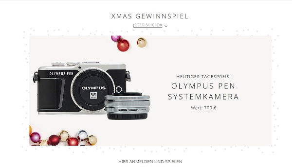 Esprit XMAS Gewinnspiel Olympus Pen Systemkamera