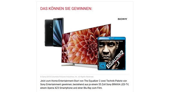 GQ Magazin Gewinnspiel Sony 55 Zoll TV und Smartphone