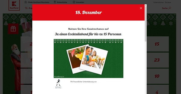 Kaufland Adventskalender Gewinnspiel Cocktailabende 15 Personen