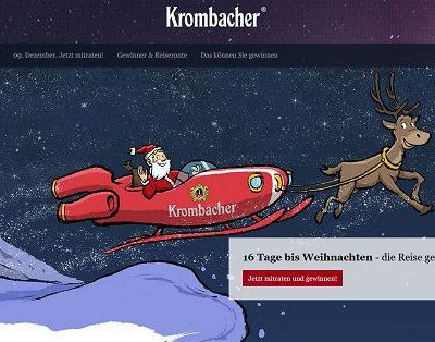Krombacher Schlittenfahrt Weihnachtsgewinnspiel 2018