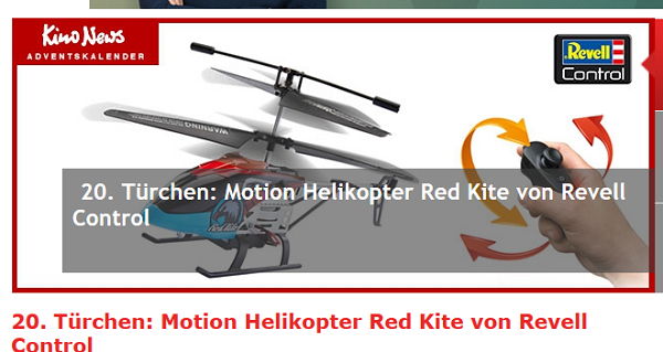 RC Helikopter Gewinnspiel Kino News Adventskalender