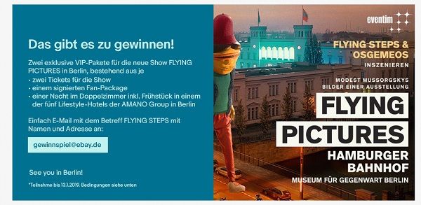 ebay Gewinnspiel Berlin Aufenthalt Flying Pictures Tickets