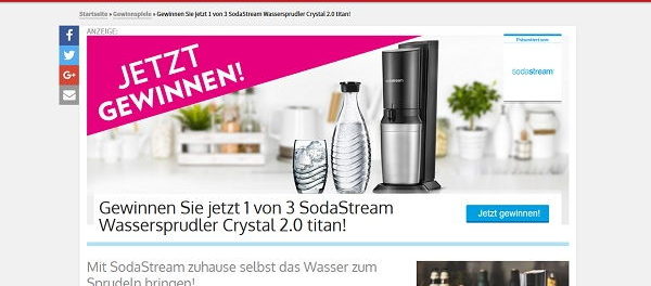 Oko Test Gewinnspiel 3 Sodastream Wassersprudler Gewinnspieletipps De