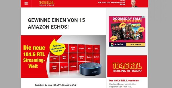 104.6 RTL Radio Gewinnspiel 15 Amazon Echos