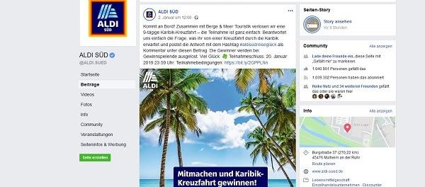 Aldi Süd Karibik Kreuzfahrt Gewinnspiel 2019