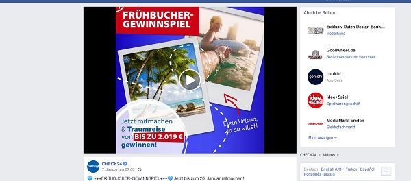 Check24 Frühbucher Gewinnspiel 2019 Urlaubsreise gewinnen