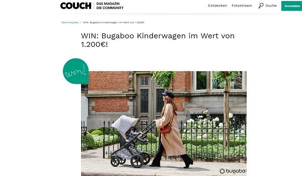 Couch Magazin Gewinnspiel Bugaboo Kinderwagen Verlosung