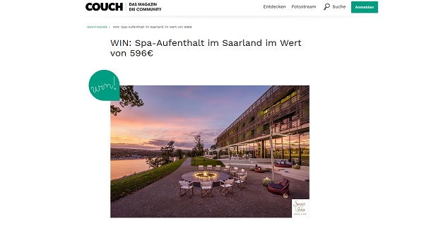 Couchstyle Gewinnspiel Spa Aufenthalt gewinnen