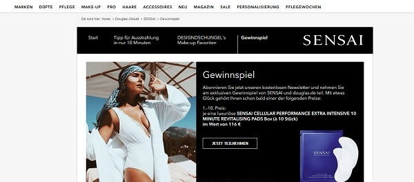 Douglas Gewinnspiel luxuriöse SENSAI CELLULAR PERFORMANCE EXTRA INTENSIVE