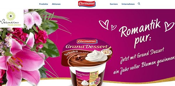 Ehrmann Gewinnspiel Grand Dessert Blumenabos gewinnen