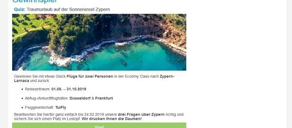 FTI Reise Gewinnspiel 2 Personen Zypern Flüge