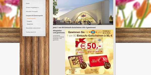 Ferrero Gewinnspiel Klaas und Kock Einkaufsgutscheine