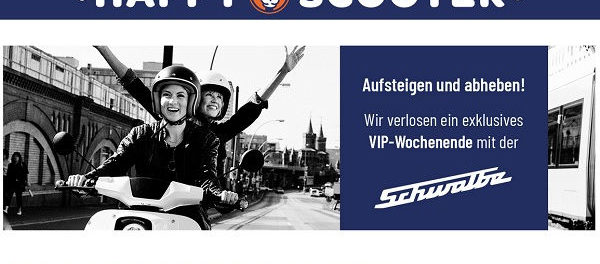 Happy Scooter Gewinnspiel VIP Wochenende Schwalbe E-Roller
