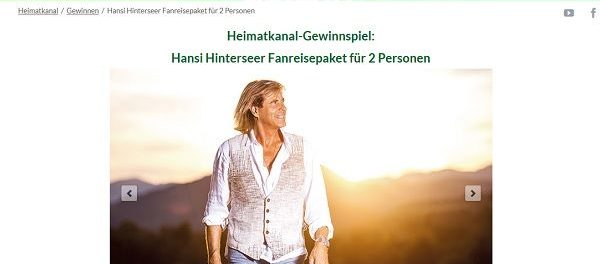 Heimatkanal Gewinnspiel Hansi Hinterseer Fanreise