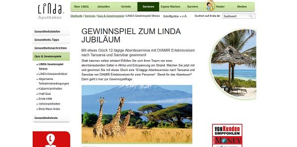 Linda Apotheken Gewinnspiel Afrika Safari Reise 2019