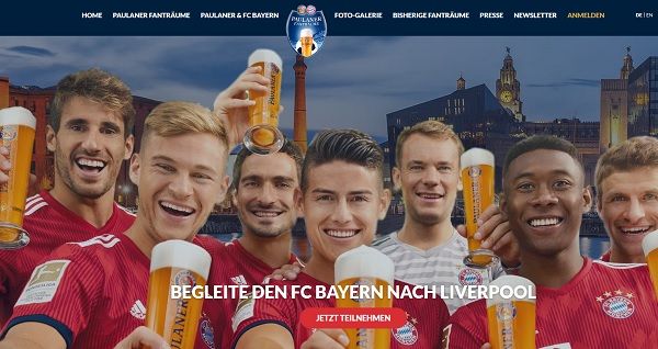 Paulaner Gewinnspiel FC Bayern Liverpool Reise gewinnen