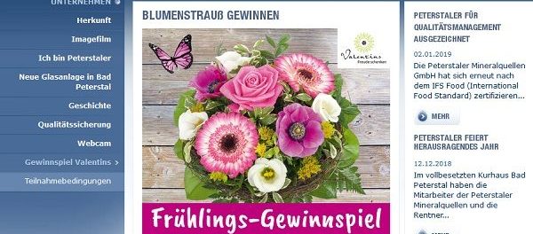 Peterstaler Frühlings-Gewinnspiel 111 Blumensträuße