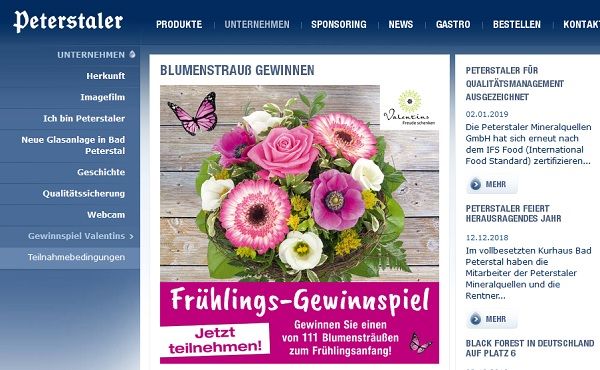 Peterstaler Frühlings-Gewinnspiel 111 Blumensträuße