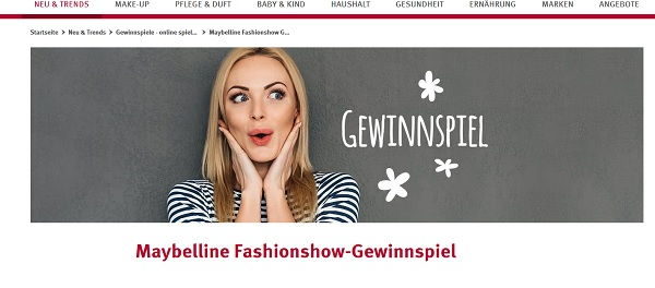 Rossmann Gewinnspiel Maybelline Fashionshow Berlin Reise