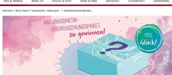 Rossmann Naturkosmetik Gewinnspiel 300 Überraschungspakete