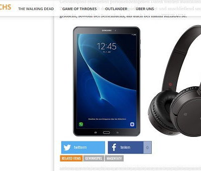 Serienfuchs Gewinnspiel Samsung Tablet Sony Kopfhörer