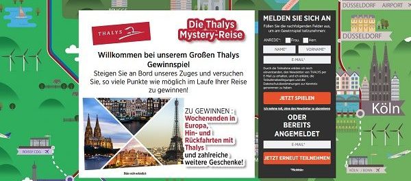Thalys Mystery Reise Gewinnspiel Europa Wochenendreise
