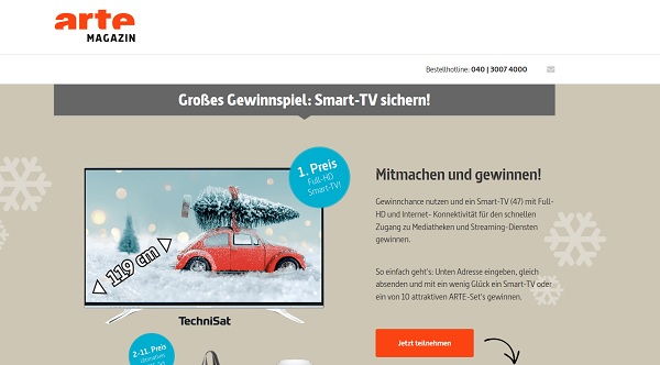 arte Magazin Gewinnspiel Smart TV gewinnen