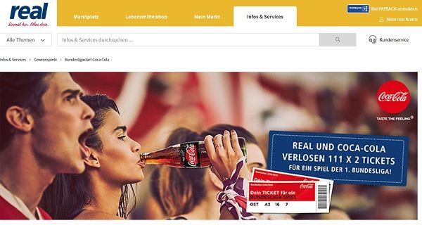 real und Coca Cola Gewinnspiel Bundesliga Eintrittskarten gewinnen