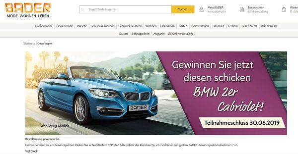 Auto Gewinnspiel Bader Versand BMW 2er Cabrio