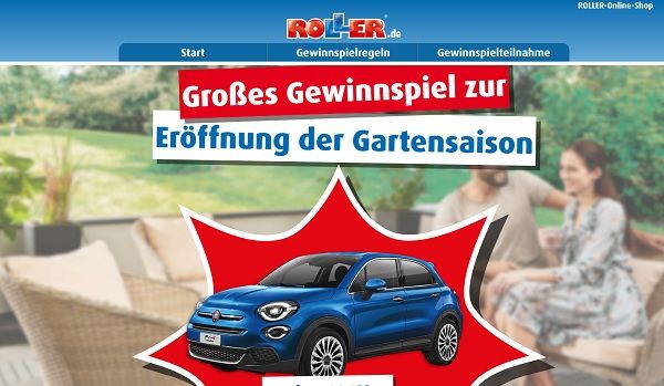 Auto-Gewinnspiel Roller Möbelmärkte 3 Fiat 500