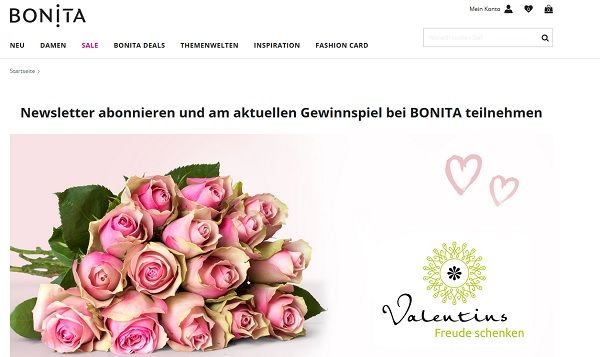 Bonita Valentinstag Gewinnspiel 3 mal 1 Jahres Blumen-Abos