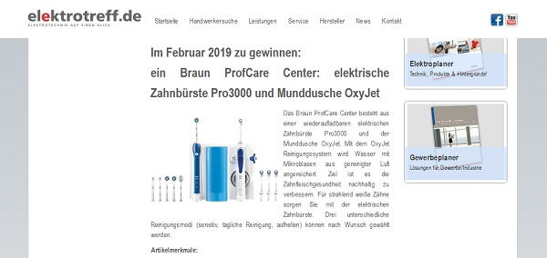 Elektrotreff Gewinnspiel Braun Prof Care Center