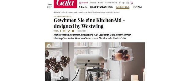 Gala Gewinnspiel KitchenAid Küchenmaschine Westwing Design