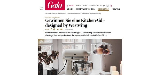 Gala Gewinnspiel KitchenAid Küchenmaschine Westwing Design