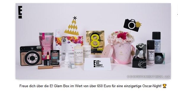 Glamour Gewinnspiele E! Glam Box Wert 650 Euro gewinnen