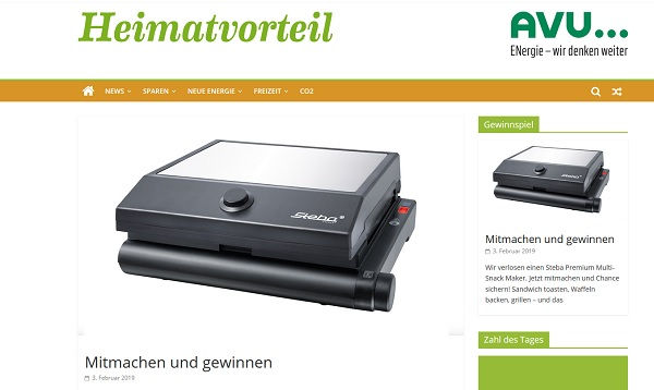 Heimatvorteil Gewinnspiel Steba Premium Multi-Snack Maker