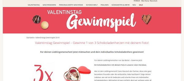 Hussel Valentinstag Gewinnspiel Schokoladenherzen