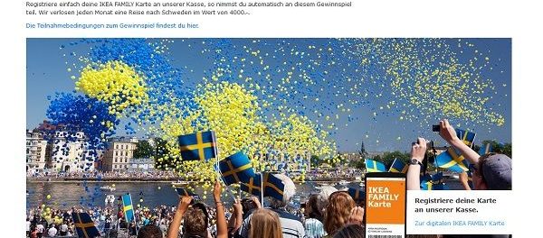 IKEA Family Gewinnspiel monatlich Schweden Reise gewinnen