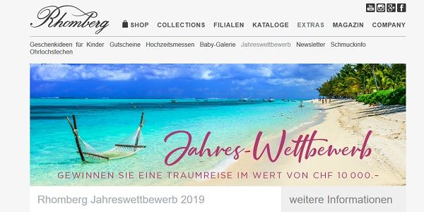 Mauritius Reise Gewinnspiel Rhomberg Jahres-Wettbewerb 2019