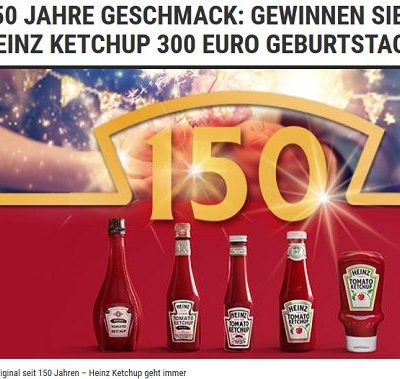 MensHealth Gewinnspiel Heinz Ketchup 300 Euro Bargeld
