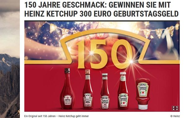 MensHealth Gewinnspiel Heinz Ketchup 300 Euro Bargeld