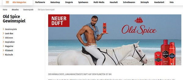 Müller Gewinnspiel Old Spice Produktsets