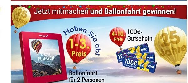 Otto Gewinnspiel Weihnachten 2022 Otto Office Jubiläums Gewinnspiel Gutscheine und Ballonfahrten