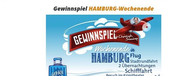 Reise Gewinnspiel Hamburg Wochenende Sonntag.tv