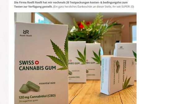 Testbiene Gewinnspiel 20 Swiss Cannabis Gum Packungen